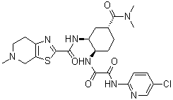 structure of CAS# 1255529-23-7, N-(5-Chloropyridin-2-yl)-N'-[(1R,2S,4R)-4-[(dimethylamino)carbonyl]-2-[[(5-methyl-4,5,6,7-tetrahydrothiazolo[5,4-c]pyridin-2-yl)carbonyl]amino]cyclohexyl]ethanediamide