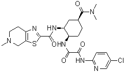structure of CAS# 1255529-25-9, N-(5-Chloropyridin-2-yl)-N'-[(1R,2S,4S)-4-[(dimethylamino)carbonyl]-2-[[(5-methyl-4,5,6,7-tetrahydrothiazolo[5,4-c]pyridin-2-yl)carbonyl]amino]cyclohexyl]ethanediamide