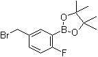structure of CAS# 1256360-47-0, 5-(Bromomethyl)-2-fluorophenylboronic acid pinacol ester