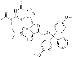 CAS # 1256468-15-1, N-Acetyl-5'-O-[bis(4-methoxyphenyl)phenylmethyl]-2'-O-[(1,1-dimethylethyl)dimethylsilyl]guanosine