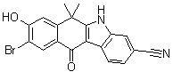 9-Bromo-6,11-dihydro-8-hydroxy-6,6-dimethyl-11-oxo-5H-benzo[b]carbazole-3-carbonitrile molecular structure (CAS 1256579-06-2)