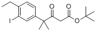 CAS # 1256584-74-3, 4-Ethyl-3-iodo-gamma,gamma-dimethyl-beta-oxobenzenebutanoic acid 1,1-dimethylethyl ester, tert-butyl 4-(4-ethyl-3-iodophenyl)-4-methyl-3-oxopentanoate