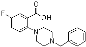 structure of CAS# 1256633-38-1, 5-氟-2-[4-(苯基甲基)-1-哌嗪基]苯甲酸