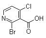 structure of CAS# 1256833-88-1, 2-Bromo-4-chloro-3-pyridinecarboxylic acid