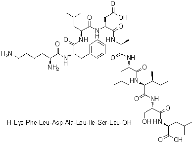 CAS # 1256927-65-7, L-Lysyl-L-phenylalanyl-L-leucyl-L-alpha-aspartyl-L-alanyl-L-leucyl-L-isoleucyl-L-seryl-L-leucine