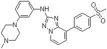 structure of CAS# 1257704-57-6, N-[3-(4-Methyl-1-piperazinyl)phenyl]-8-[4-(methylsulfonyl)phenyl]-[1,2,4]triazolo[1,5-a]pyridin-2-amine