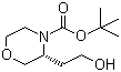 structure of CAS# 1257855-07-4, (3R)-3-(2-Hydroxyethyl)-4-morpholinecarboxylic acid tert-butyl ester