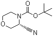 structure of CAS# 1257856-32-8, (3R)-3-Cyano-4-morpholinecarboxylic acid tert-butyl ester