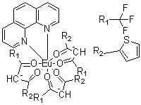 CAS 登录号：1258288-04-8, (1,10-菲啰啉)三[4,4,4-三氟-1-(2-噻吩基)-1,3-丁二酮]铕