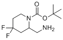 structure of CAS# 1259011-99-8, 叔-丁基2-(氨基甲基)-4,4-二氟哌啶-1-羧酸酯