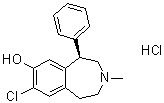 structure of CAS# 125941-87-9, (R)-8-Chloro-2,3,4,5-tetrahydro-3-methyl-5-phenyl-1H-3-benzazepin-7-ol hydrochloride