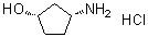 structure of CAS# 1259436-59-3, (1S,3R)-3-Aminocyclopentanol hydrochloride (1:1)