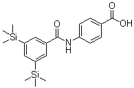 4-[[3,5-二(三甲基硅烷基)苯甲酰基]氨基]苯甲酸分子结构 (CAS 125973-56-0)