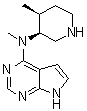 structure of CAS# 1260614-73-0, N-Methyl-N-[(3S,4S)-4-methyl-3-piperidinyl]-7H-pyrrolo[2,3-d]pyrimidin-4-amine