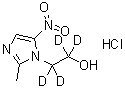 structure of CAS# 1261397-74-3, Metronidazole-d<sub>4</sub> Hydrochloride