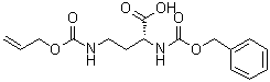 CAS # 1263044-63-8, (2R)-2-[[(Phenylmethoxy)carbonyl]amino]-4-[[(2-propen-1-yloxy)carbonyl]amino]butanoic acid