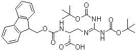 CAS # 1263045-67-5, (R)-2-((((9H-Fluoren-9-yl)methoxy)carbonyl)amino)-3-((2,2,10,10-tetramethyl-4,8-dioxo-3,9-dioxa-5,7-diazaundecan-6-ylidene)amino)propanoic acid