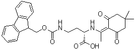 structure of CAS# 1263045-85-7, (2S)-2-[[1-(4,4-二甲基-2,6-二氧代环己基亚基)乙基]氨基]-4-[[芴甲氧羰基]氨基]丁酸