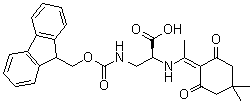 structure of CAS# 1263046-98-5, N-[1-(4,4-Dimethyl-2,6-dioxocyclohexylidene)ethyl]-3-[[(9H-fluoren-9-ylmethoxy)carbonyl]amino]-L-alanine