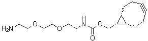 structure of CAS# 1263166-93-3, N-[2-[2-(2-aminoethoxy)ethoxy]ethyl]-Carbamic acid (1alpha,8alpha,9beta)-bicyclo[6.1.0]non-4-yn-9-ylmethyl ester