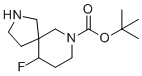structure of CAS# 1263177-23-6, 10-Fluoro-2,7-diaza-spiro[4.5]decane-7-carboxylic acid tert-butyl ester