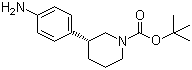 (3R)-3-(4-Aminophenyl)-1-Piperidinecarboxylic acid tert-butyl ester molecular structure (CAS 1263284-59-8)