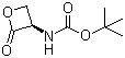 structure of CAS# 126330-77-6, (R)-(2-Oxo-3-oxetanyl)carbamic acid tert-butyl ester