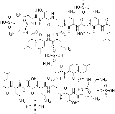 硫酸粘杆菌素分子结构 (CAS 1264-72-8)