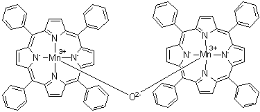 mu-氧二[5,10,15,20-四苯基-21H,23H-卟啉(2-)-N21,N22,N23,N24]二锰分子结构 (CAS 12650-83-8)