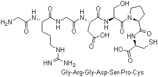 structure of CAS# 126646-79-5, Glycinyl-argininyl-glycinyl-aspartyl-serinyl-prolinyl-cysteine