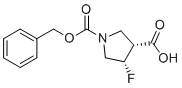 structure of CAS# 1269755-11-4, (3R,4S)-1-((Benzyloxy)carbonyl)-4-fluoropyrrolidine-3-carboxylic acid