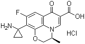 CAS # 127046-45-1, Pazufloxacin hydrochloride, (3S)-10-(1-Aminocyclopropyl)-9-fluoro-2,3-dihydro-3-methyl-7-oxo-7H-pyrido[1,2,3-de]-1,4-benzoxazine-6-carboxylic acid hydrochloride