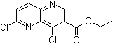structure of CAS# 127094-57-9, 4,6-Dichloro-1,5-naphthyridine-3-carboxylic acid ethyl ester