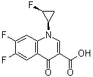 structure of CAS# 127199-00-2, 顺式-(+)-6,7-二氟-1-(2-氟环丙基)-1,4-二氢-4-氧代-3-喹啉羧酸