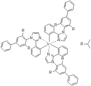 CAS # 1272505-63-1, (OC-6-22)-Tris[2-[1-[3,5-bis(1-methylethyl)[1,1'-biphenyl]-4-yl]-1H-imidazol-2-yl]phenyl]iridium