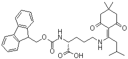 CAS 登录号：1272754-86-5, N5-[1-(4,4-二甲基-2,6-二氧代环己基亚基)-3-甲基丁基]-N2-[芴甲氧羰基]-D-鸟氨酸