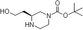structure of CAS# 1273577-11-9, (3S)-3-(2-Hydroxyethyl)-1-piperazinecarboxylic acid 1,1-dimethylethyl ester