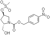 structure of CAS# 127626-37-3, (2S,4R)-2-(Hydroxymethyl)-4-[(methylsulfonyl)oxy]-1-pyrrolidinecarboxylic acid (4-nitrophenyl)methyl ester