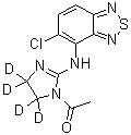 CAS # 1276602-33-5, N-Acetyl Tizanidine-d<sub>4</sub>, 1-[2-[(6-Chloro-2,1,3-benzothiadiazol-7-yl)amino]-4,4,5,5-tetradeuterioimidazol-1-yl]ethanone