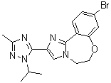 9-Bromo-5,6-dihydro-2-[3-methyl-1-(1-methylethyl)-1H-1,2,4-triazol-5-yl]imidazo[1,2-d][1,4]benzoxazepine molecular structure (CAS 1282514-63-9)