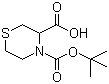 structure of CAS# 128453-98-5, 4-(tert-Butoxycarbonyl)thiomorpholine-3-carboxylic acid