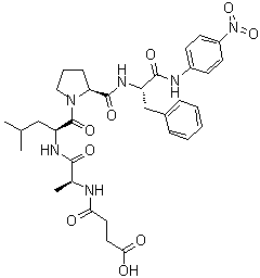 N-(3-羧基-1-氧代丙基)-L-丙氨酰-L-亮氨酰-L-脯氨酰-N-(4-硝基苯基)-L-苯丙氨酰胺分子结构 (CAS 128802-78-8)