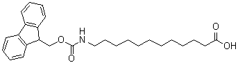 12-[[(9H-Fluoren-9-ylmethoxy)carbonyl]amino]dodecanoic acid molecular structure (CAS 128917-74-8)