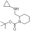 structure of CAS# 1289386-32-8, 2-[(Cyclopropylamino)methyl]-1-piperidinecarboxylic acid tert-butyl ester