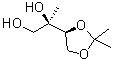 structure of CAS# 129141-48-6, (2R)-2-[(4S)-2,2-Dimethyl-1,3-dioxolan-4-yl]-1,2-propanediol