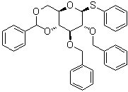CAS 登录号：129171-17-1, 苯基 2,3-二-O-(苯基甲基)-4,6-O-(苯基亚甲基)-1-硫代-beta-D-吡喃葡萄糖苷