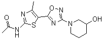 CAS 登录号：1292300-75-4, N-[5-[3-(3-羟基-1-哌啶基)-1,2,4-恶二唑-5-基]-4-甲基-2-噻唑基]乙酰胺