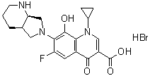 CAS # 1292904-74-5, rel-1-Cyclopropyl-6-fluoro-1,4-dihydro-8-hydroxy-7-[(4aR,7aR)-octahydro-6H-pyrrolo[3,4-b]pyridin-6-yl]-4-oxo-3-quinolinecarboxylic acid hydrobromide (1:1)