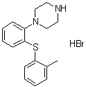 CAS 登录号：1293343-91-5, 1-[2-[(2-甲基苯基)硫基]苯基]哌嗪氢溴酸盐