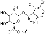structure of CAS# 129541-41-9, 5-Bromo-4-chloro-3-indolyl-beta-D-glucuronide sodium salt